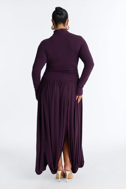 Alayna Long Sleeve Sweater Maxi Dress - Purple