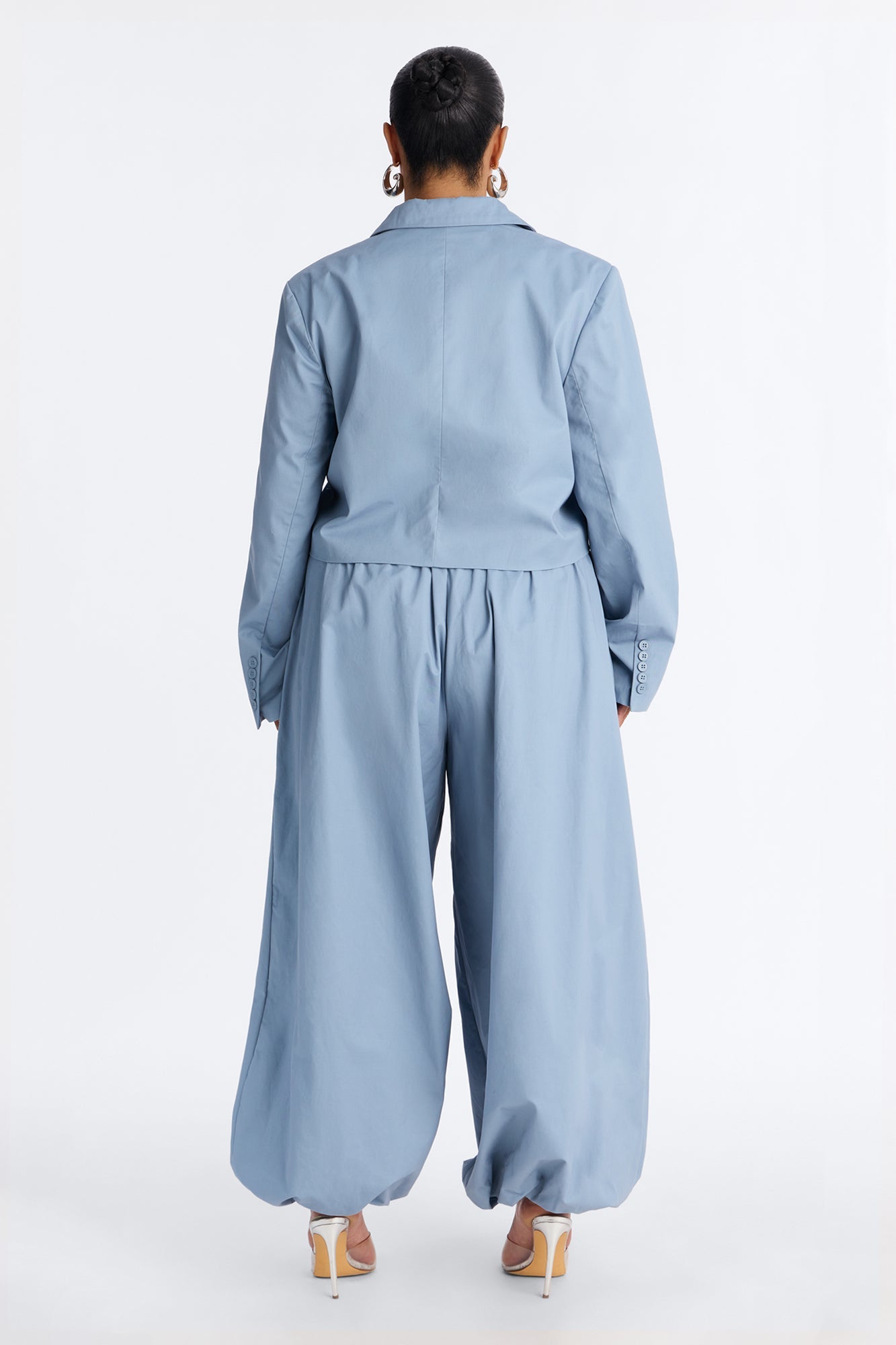Hailey Blazer Balloon Pant Set - Blue