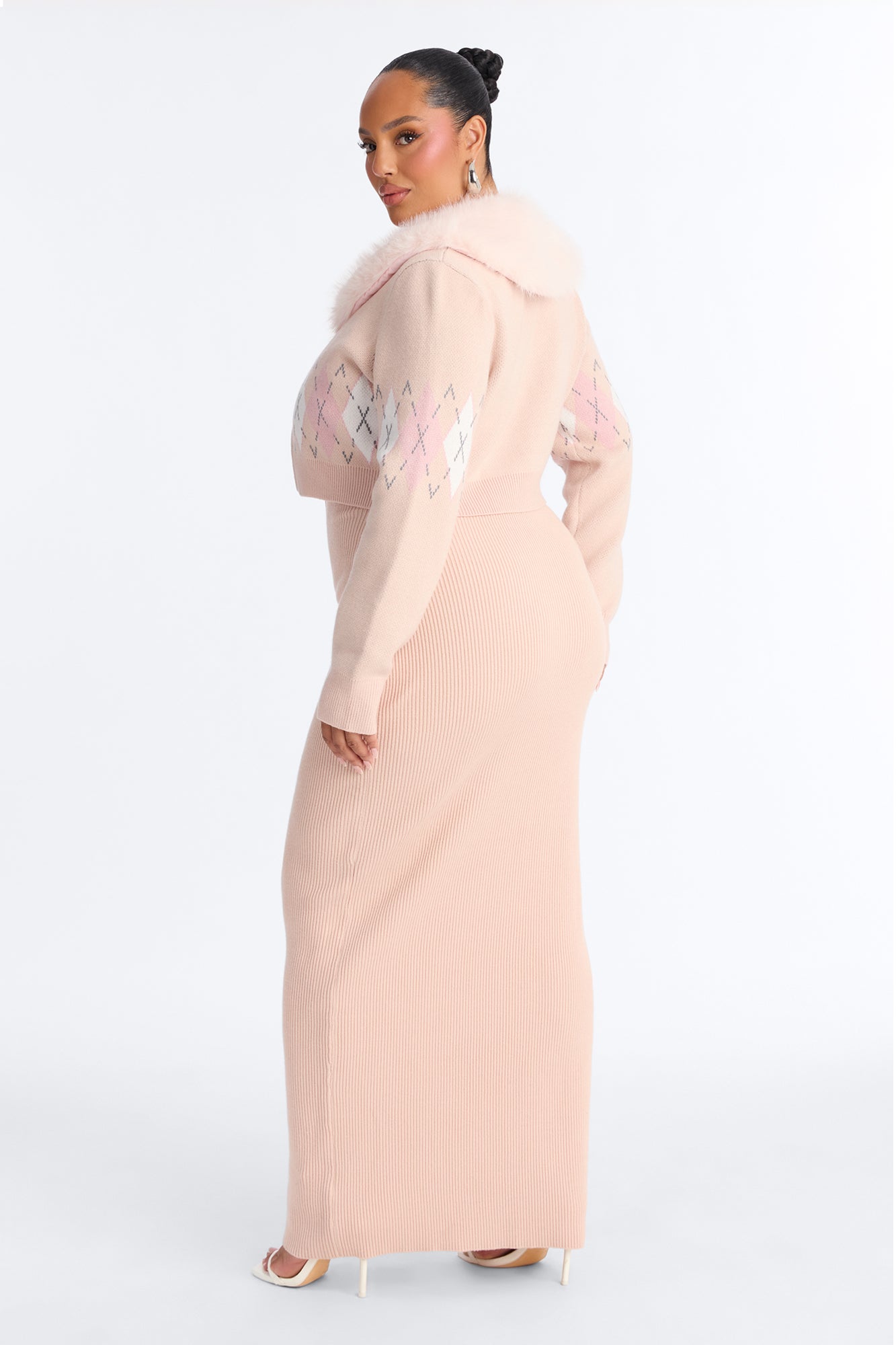 Aspen Sweater Maxi Dress Set - Pink
