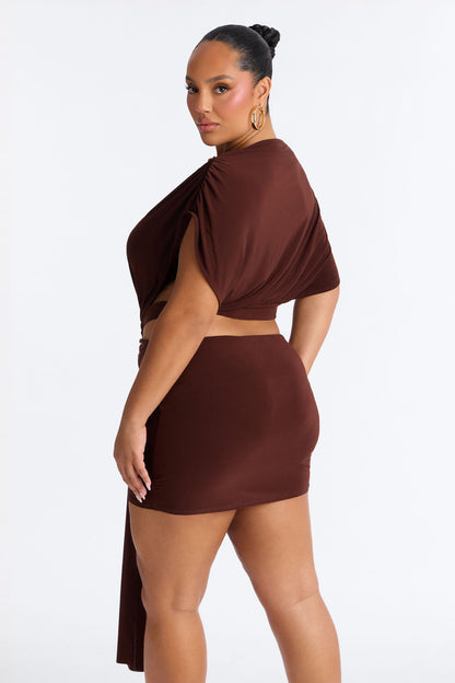 Brandi Cut Out Micro Mini Dress - Chocolate