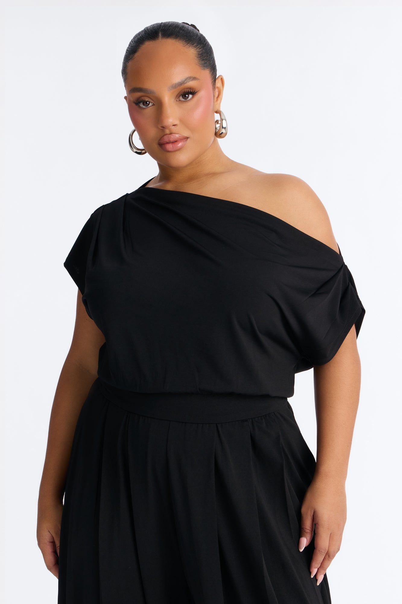 Belina Balloon Leg Off Shoulder Jumpsuit - Black