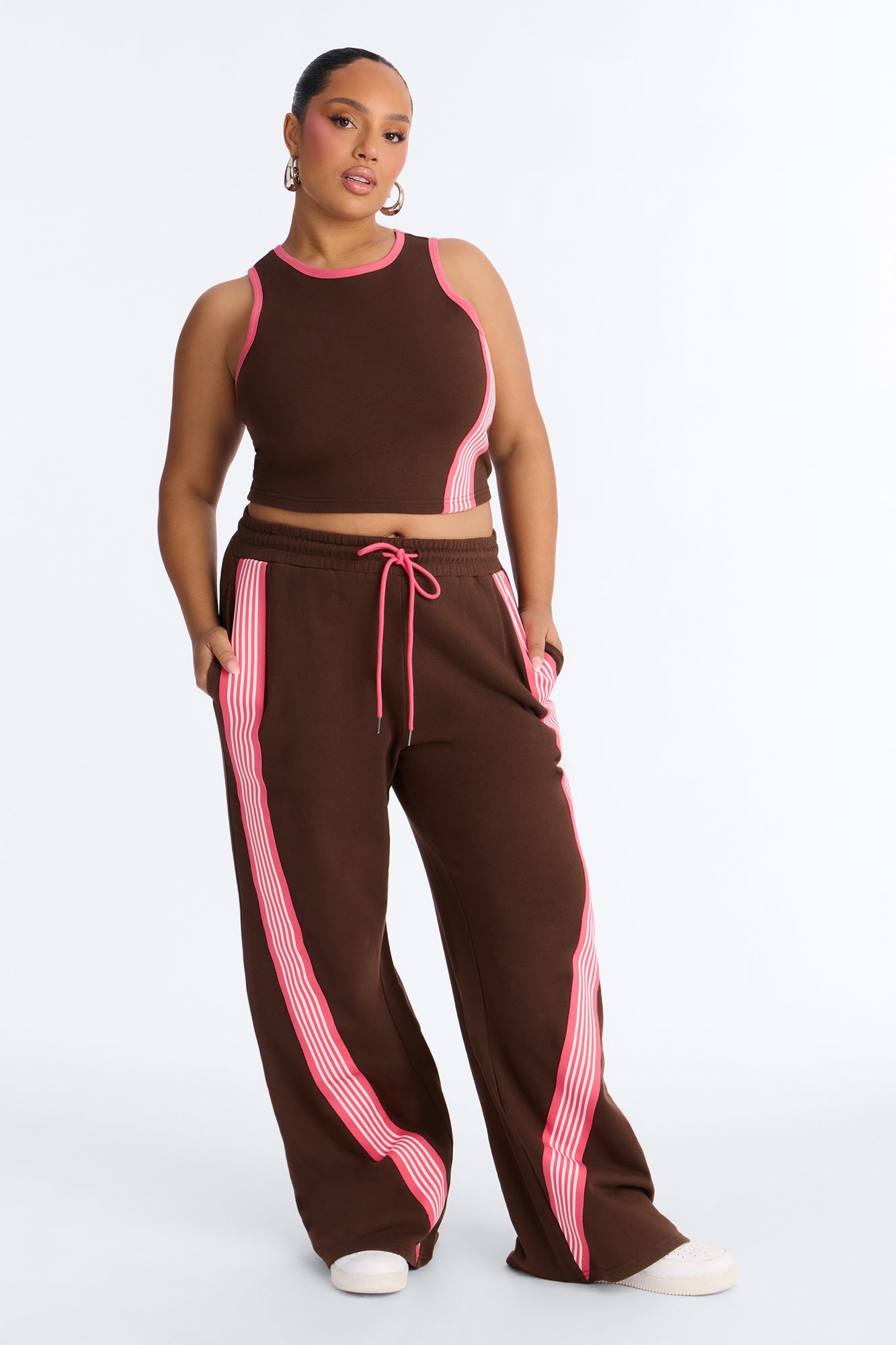 Varsity Babe Pant Set - Chocolate