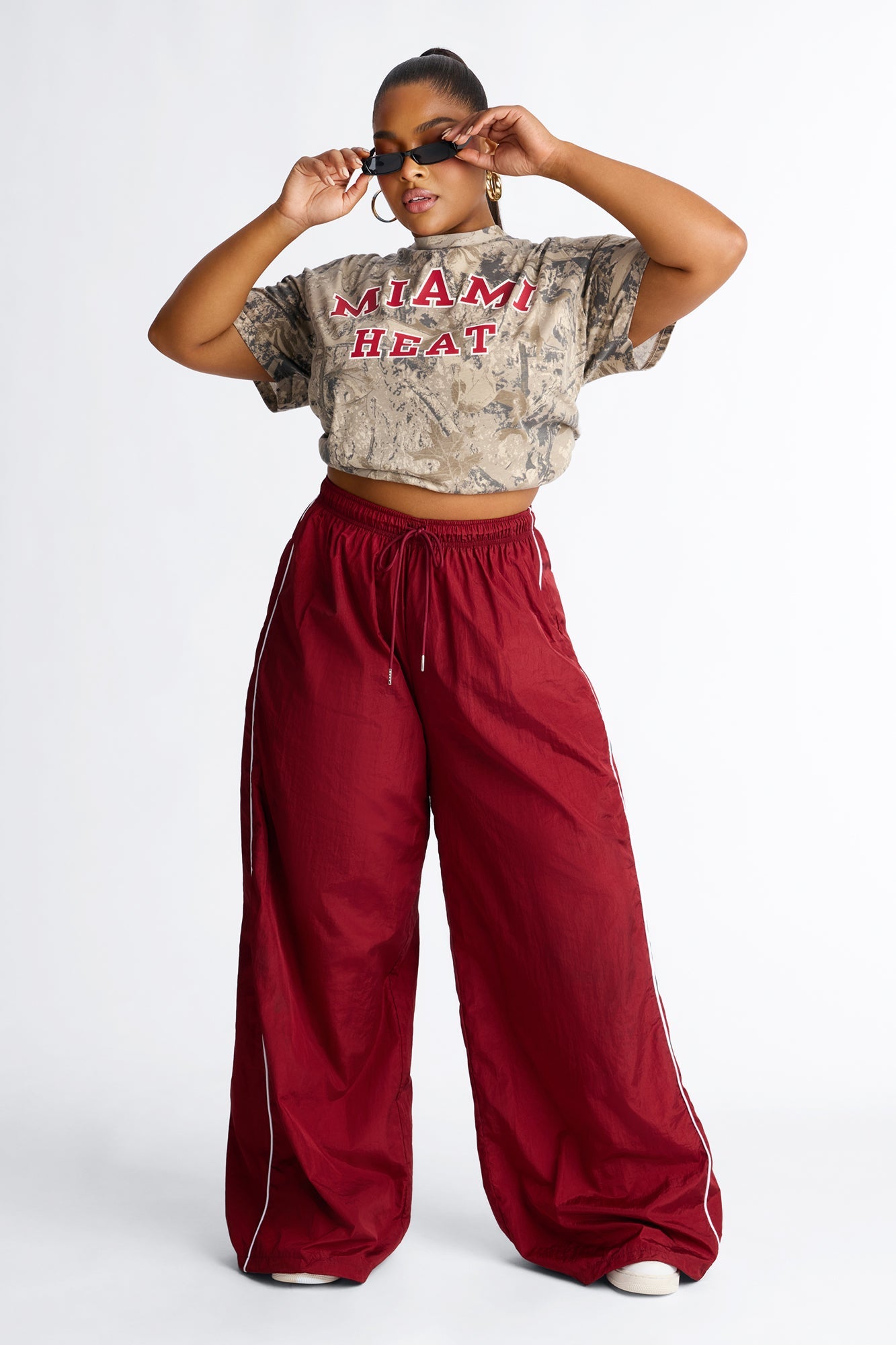 Work It Out LA Low Rise Windbreaker Pant 33″ - Red