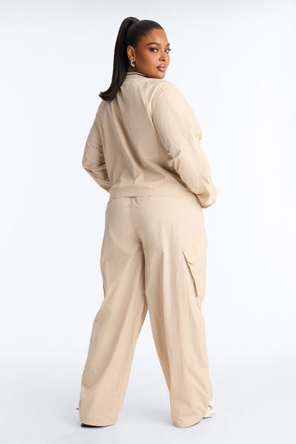 5 And Fine Windbreaker Jogger Pant Set - Khaki