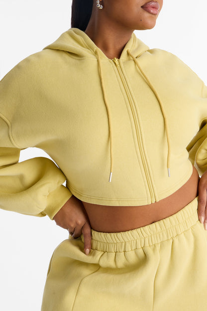 Wake Up Check Fleece Jort Set - Green