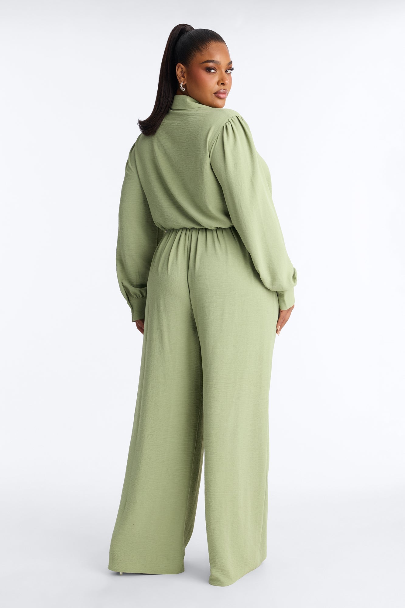 Katya Collar Pant Set - Sage