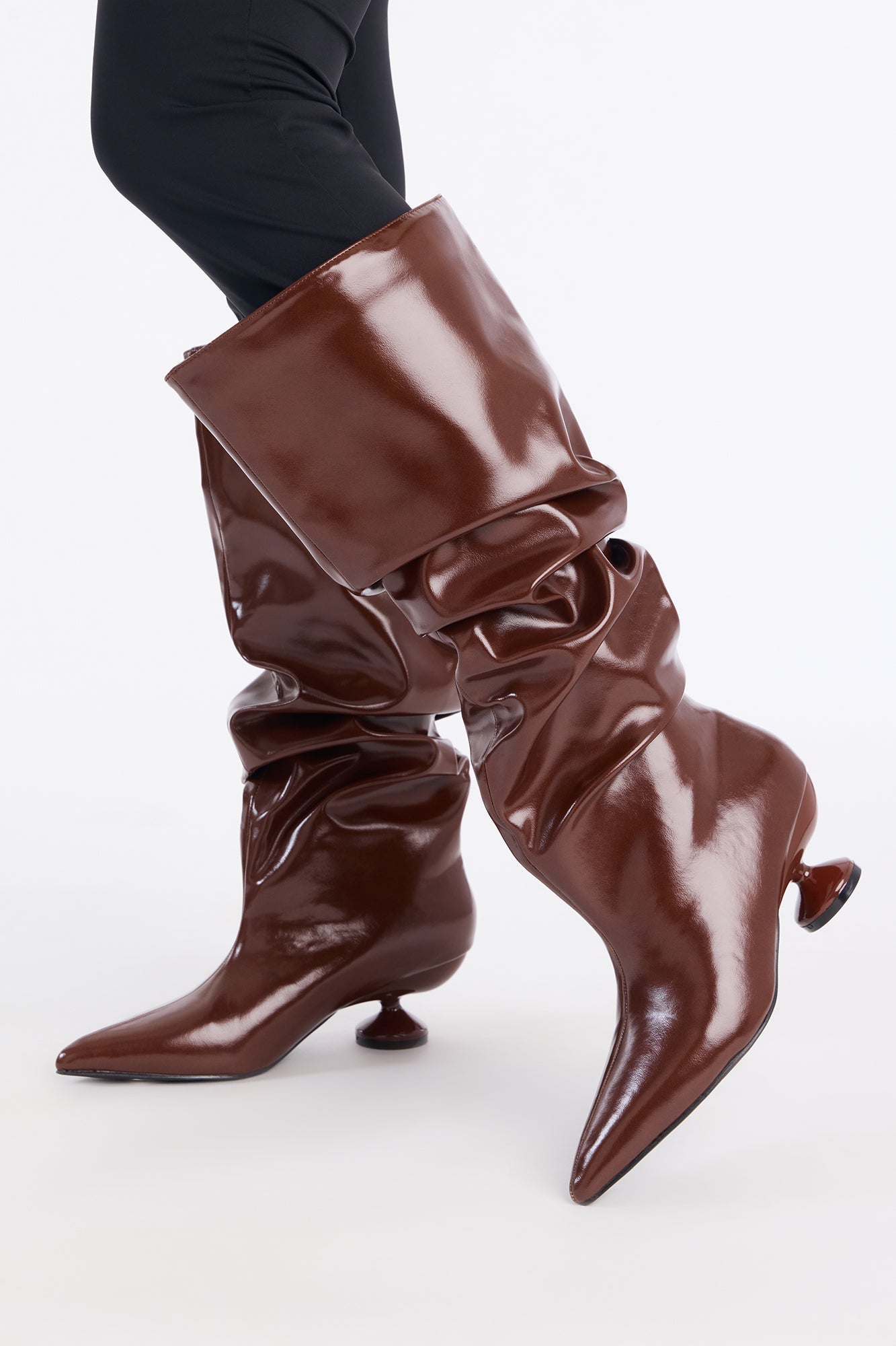 Lexanne Ruched Boots - Chocolate
