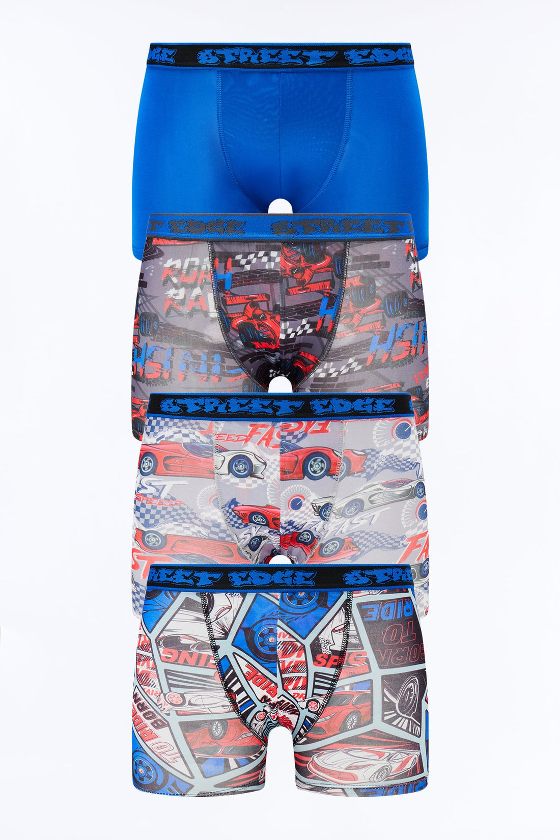 Mini Drive Fast Boxer 4 Pack - Blue/combo
