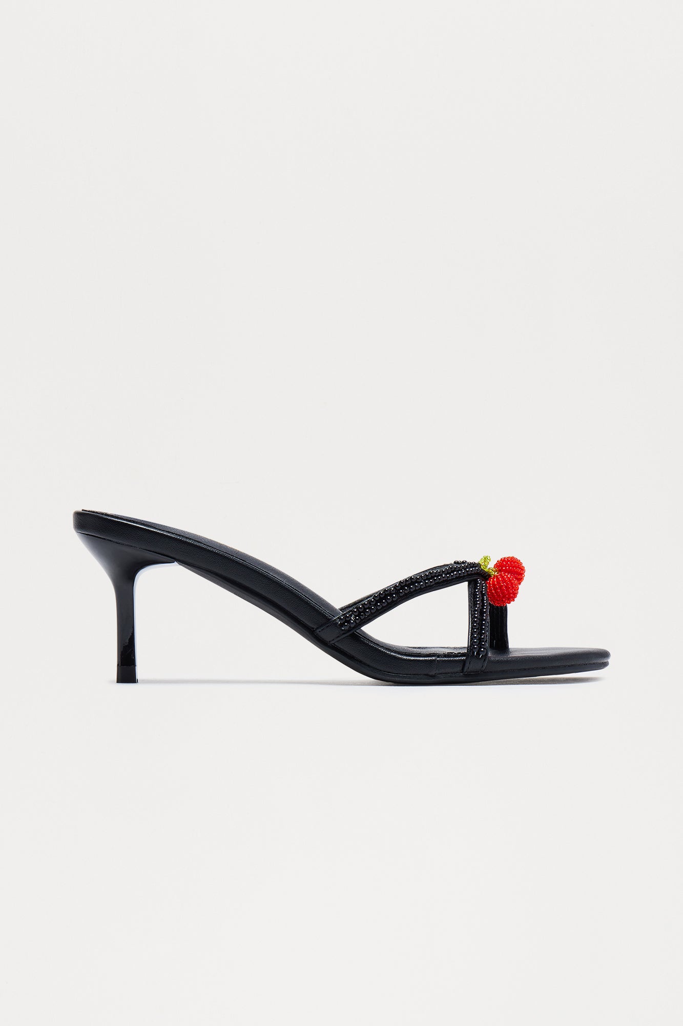 Cherry Pie Round Toe Mules - Black