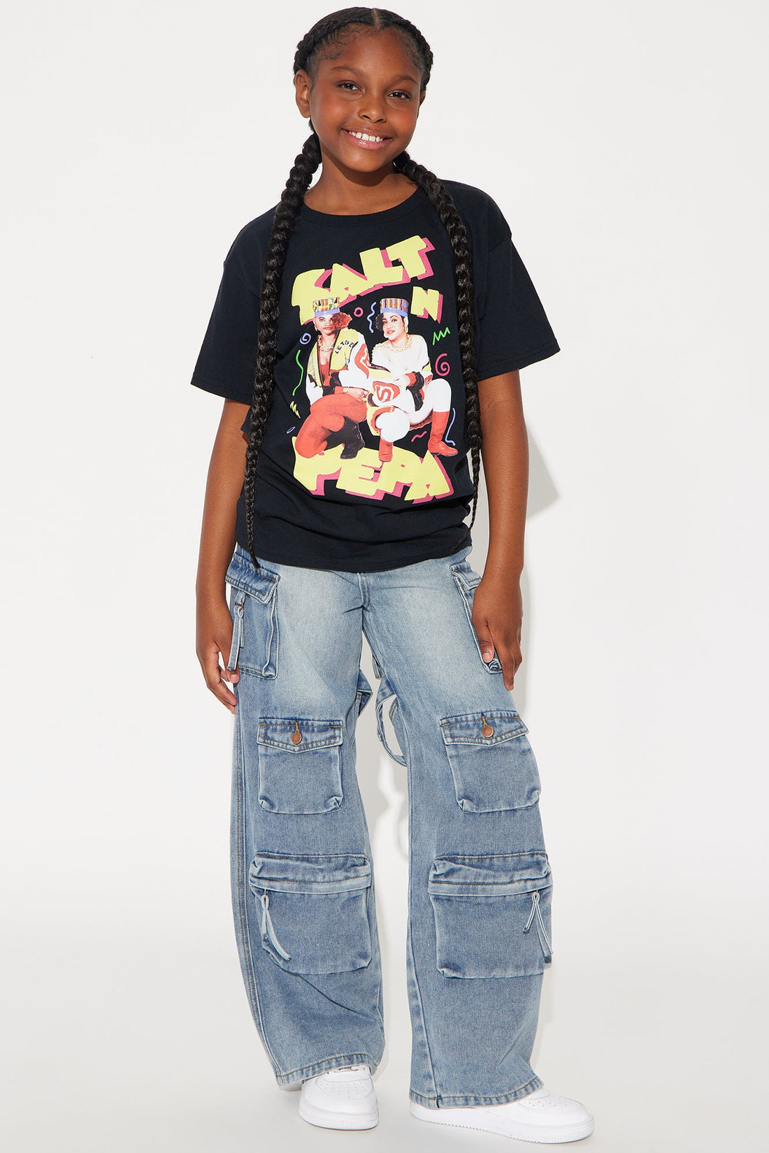 Mini According To You Baggy Cargo Jeans - Medium Wash