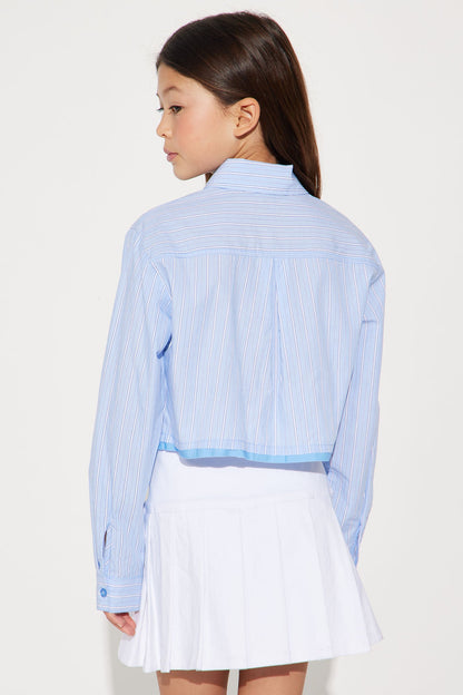 Mini Jeanie Button Down Shirt - Blue