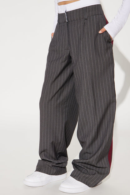 Mini Dedicated To You Double Waistband Trouser - Charcoal/combo