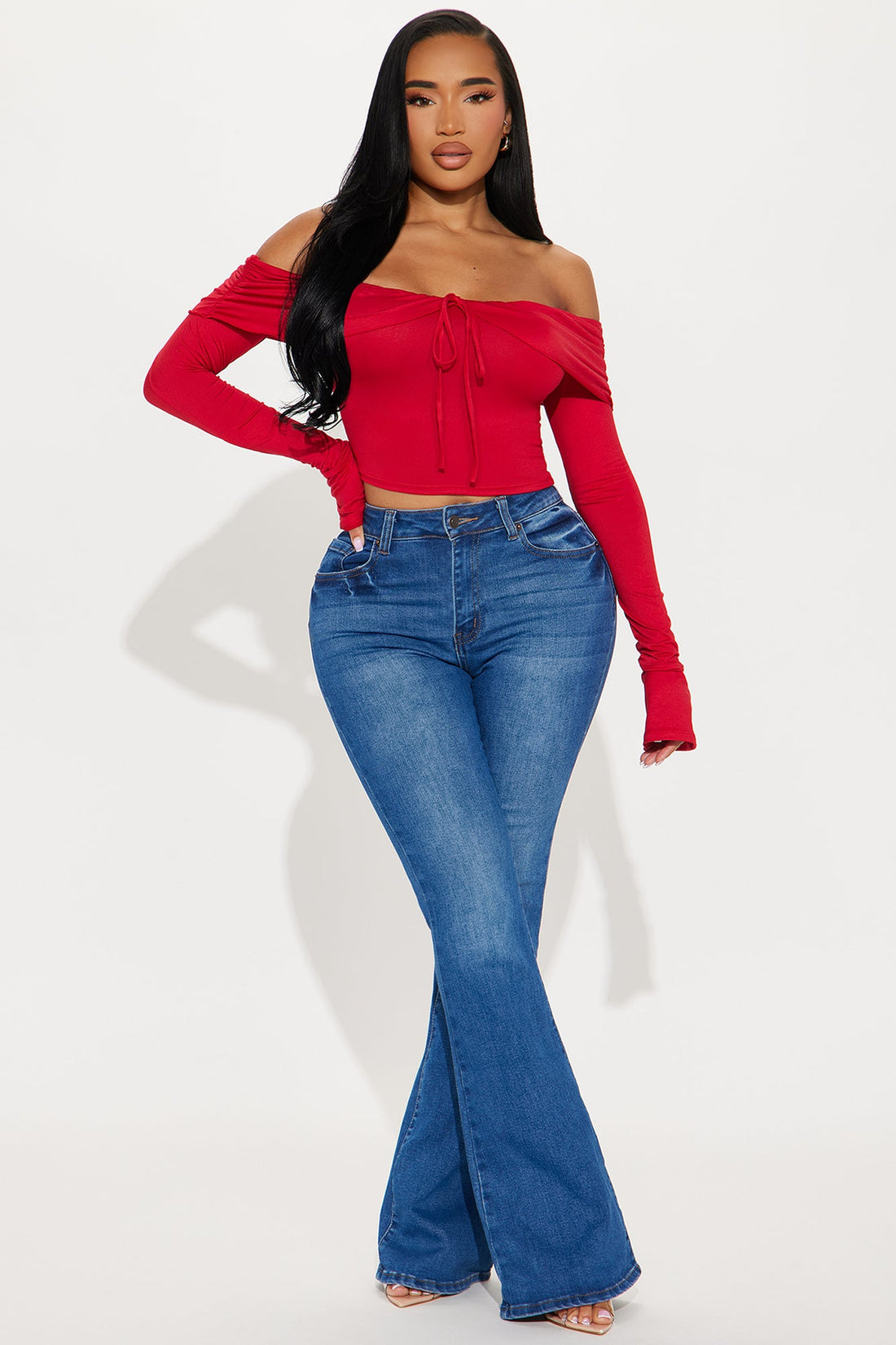 Sweet And Sexy Off Shoulder Top - Red