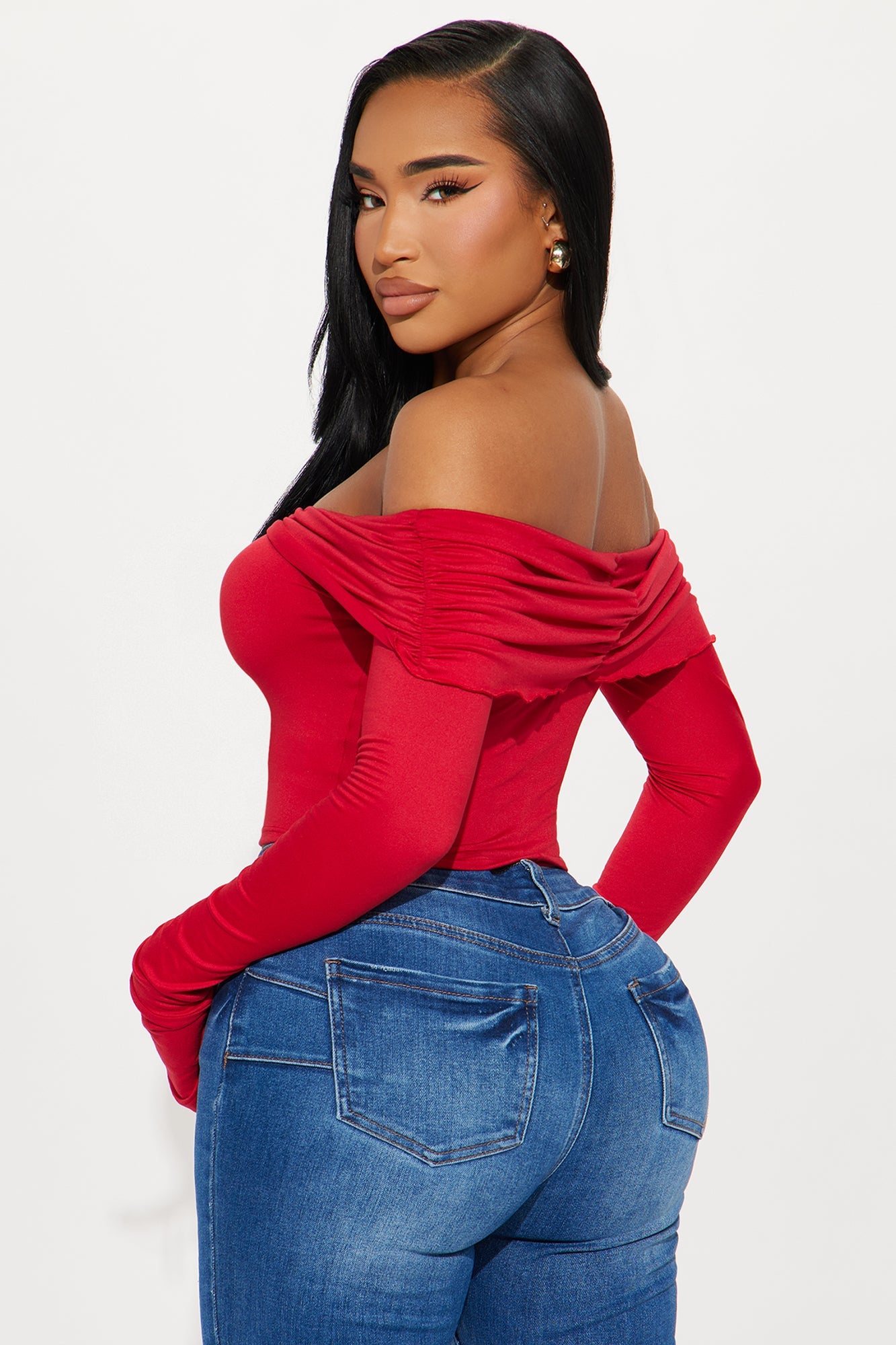 Sweet And Sexy Off Shoulder Top - Red