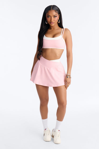 Serve Looks Layered Biker Short Set - Pink