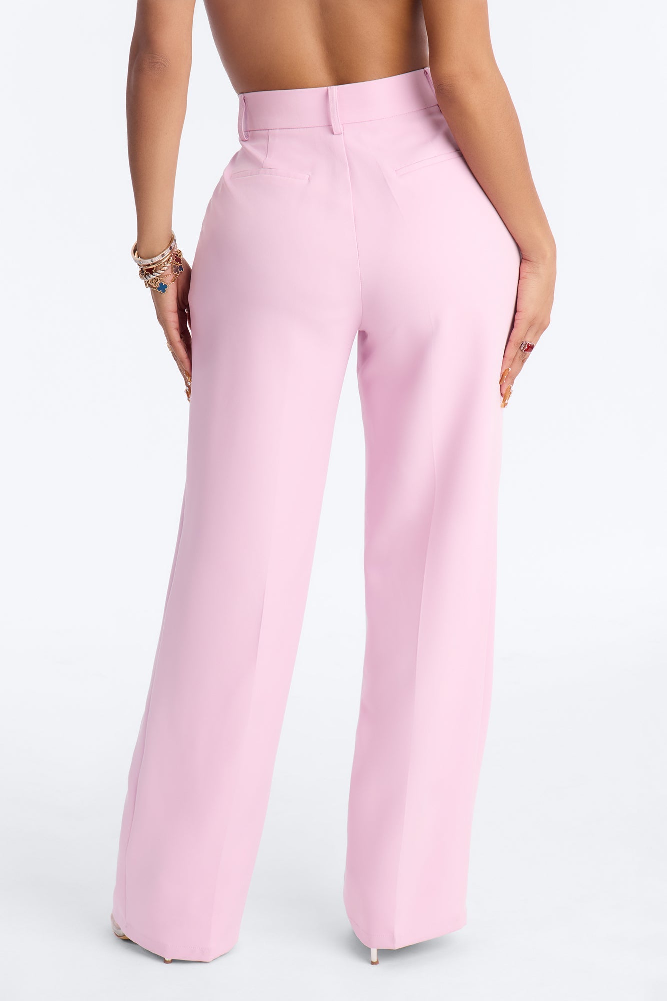Kendall High Rise Trouser Pant - Pink