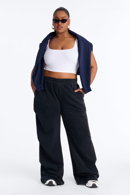 Far From Average Washed Mid Rise Stacked Pant 33″ - Black Wash