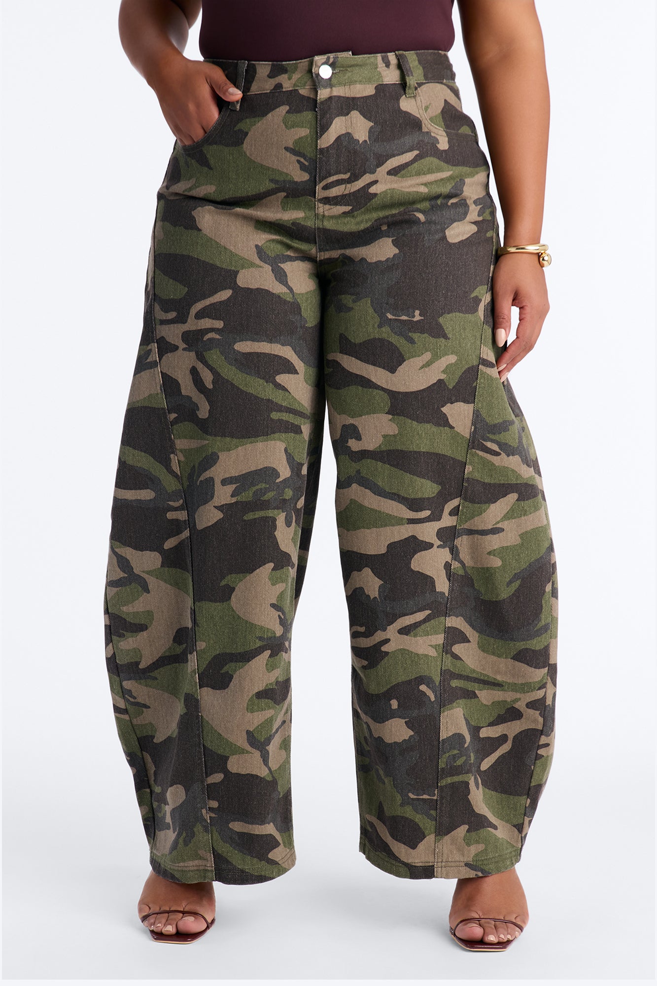 Brat Mode Camouflage Barrel Leg Pant 30″ - Camouflage