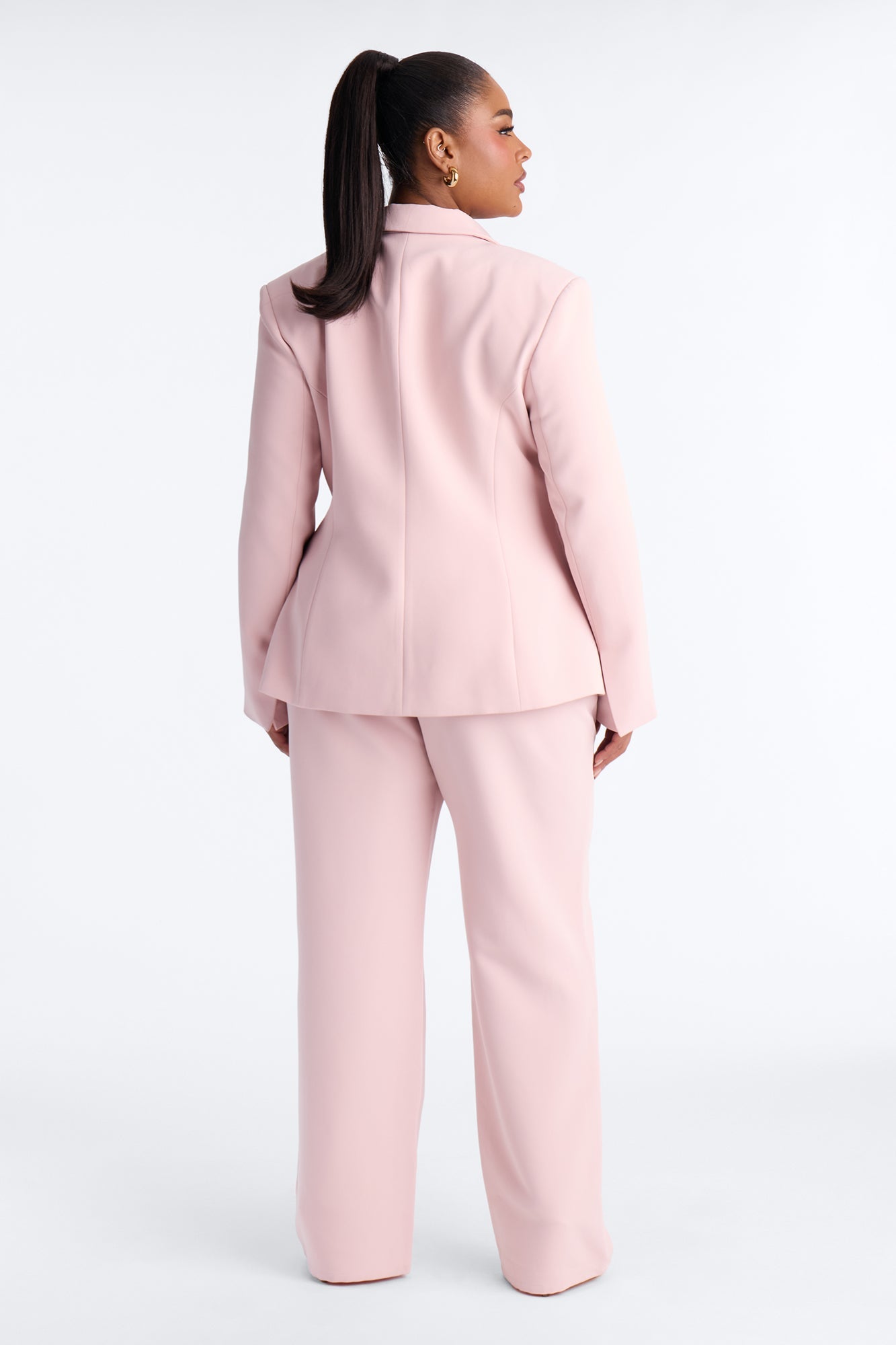 Camille Cinched Waist Blazer Pant Set - Pink