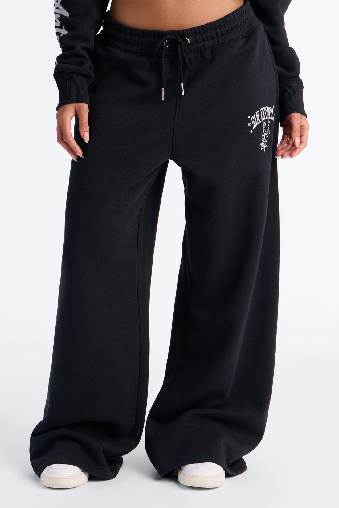 NBA San Antonio Spurs Fleece Wide Leg Pants - Black