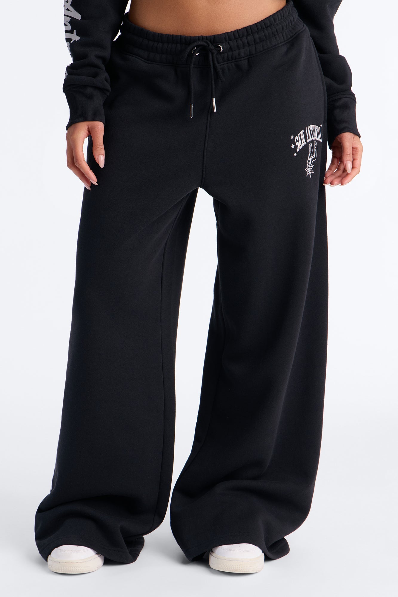 NBA San Antonio Spurs Fleece Wide Leg Pants - Black