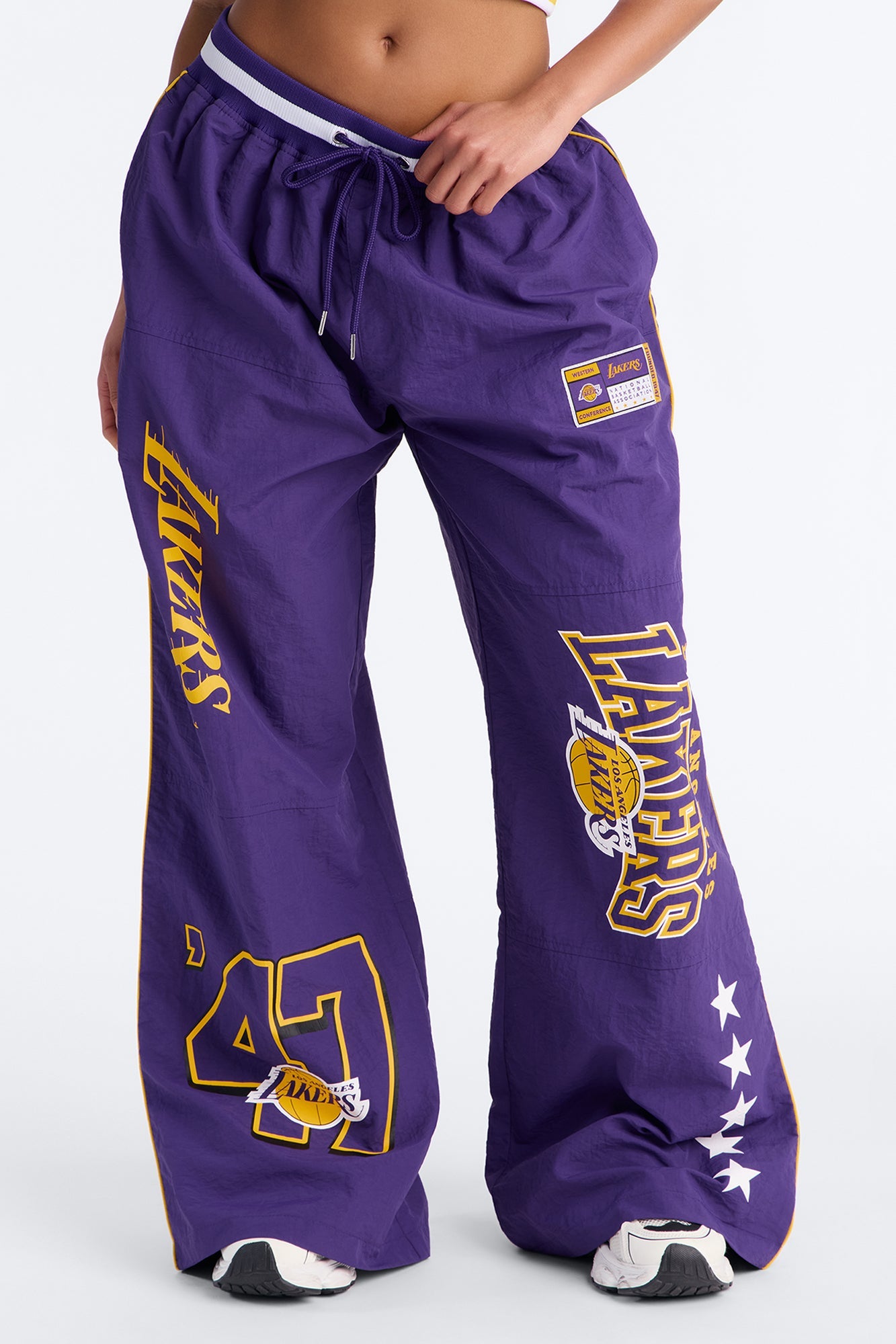 NBA LA Lakers Patchwork Cargo Wide Leg Pant - Purple