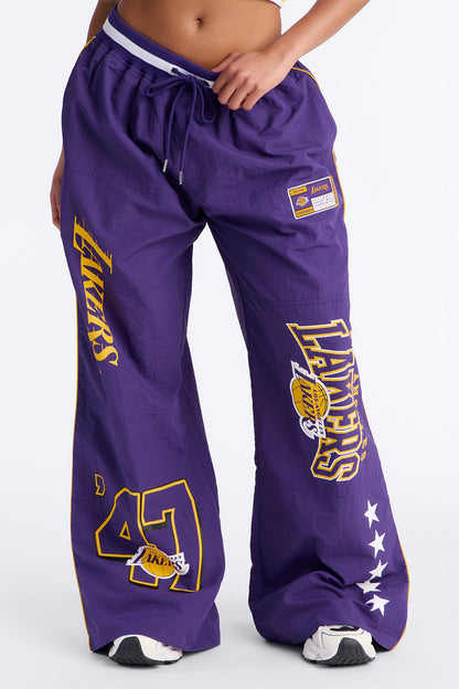NBA LA Lakers Patchwork Cargo Wide Leg Pant - Purple