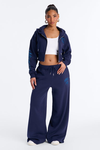 NBA Minnesota Timberwolves Fleece Wide Leg Pants - Navy