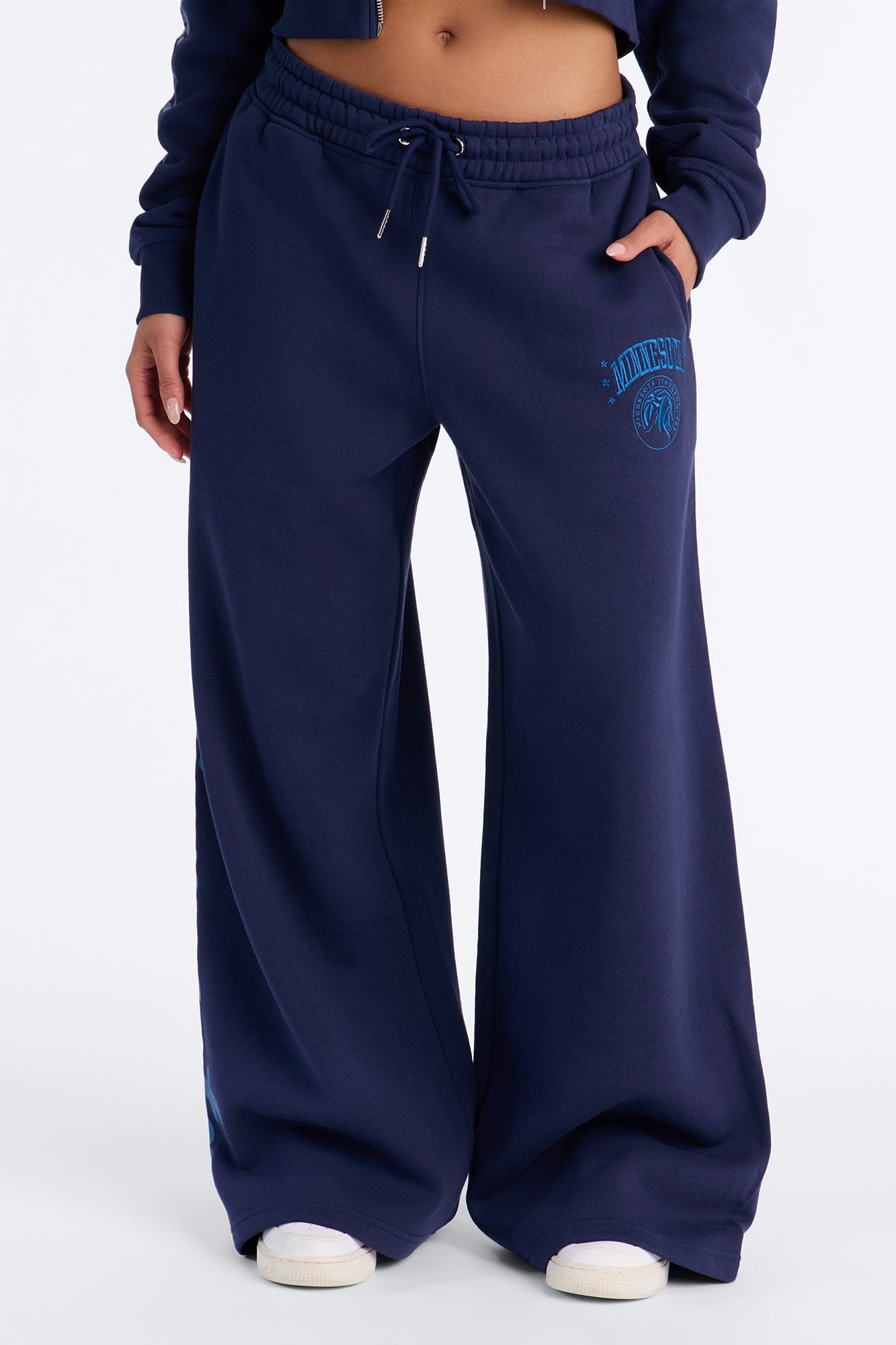 NBA Minnesota Timberwolves Fleece Wide Leg Pants - Navy