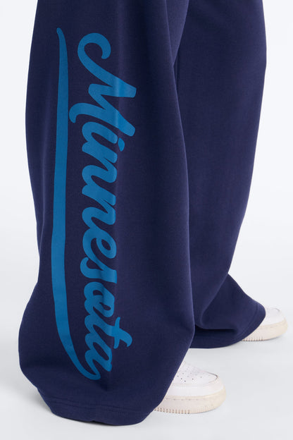 NBA Minnesota Timberwolves Fleece Wide Leg Pants - Navy