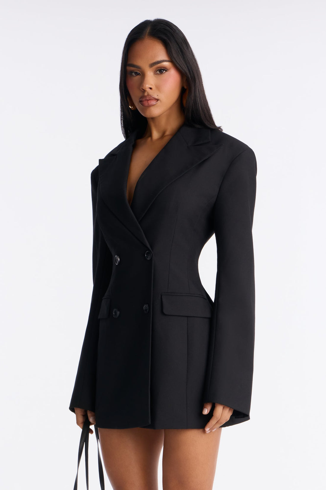 Love You Lots Blazer Mini Dress - Black