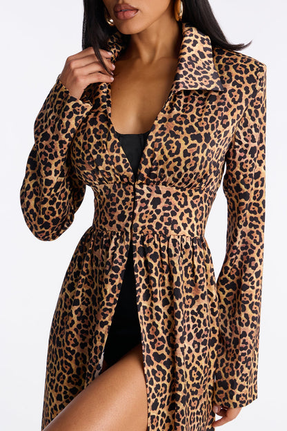 Satin Seduction Leopard Short Set - Brown Combo