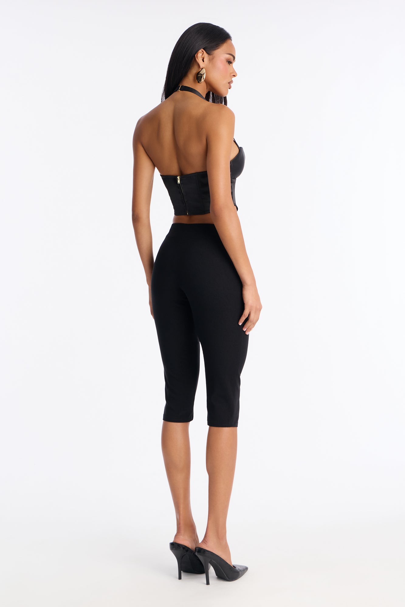 Bitter Sweet Capri Pant Set - Black