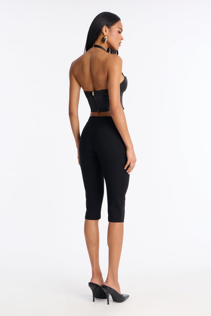 Bitter Sweet Capri Pant Set - Black