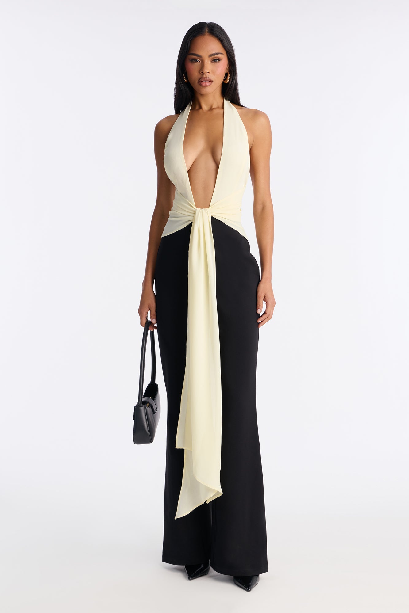 Soft Touch Drape Jumpsuit - Black/White