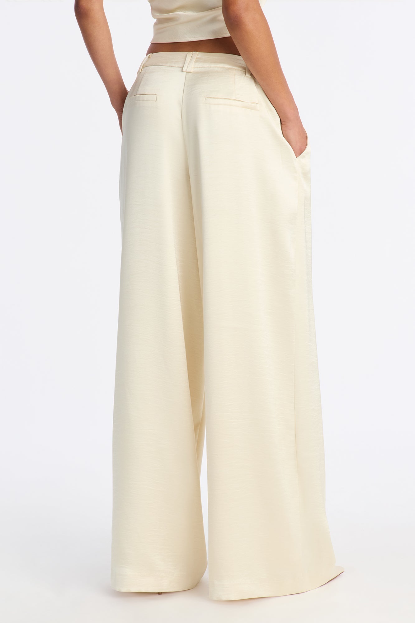 Romance Me Satin Trouser - Off White