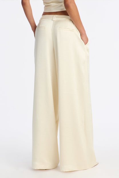 Romance Me Satin Trouser - Off White