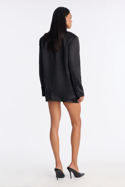 Satin Desire Blazer - Black