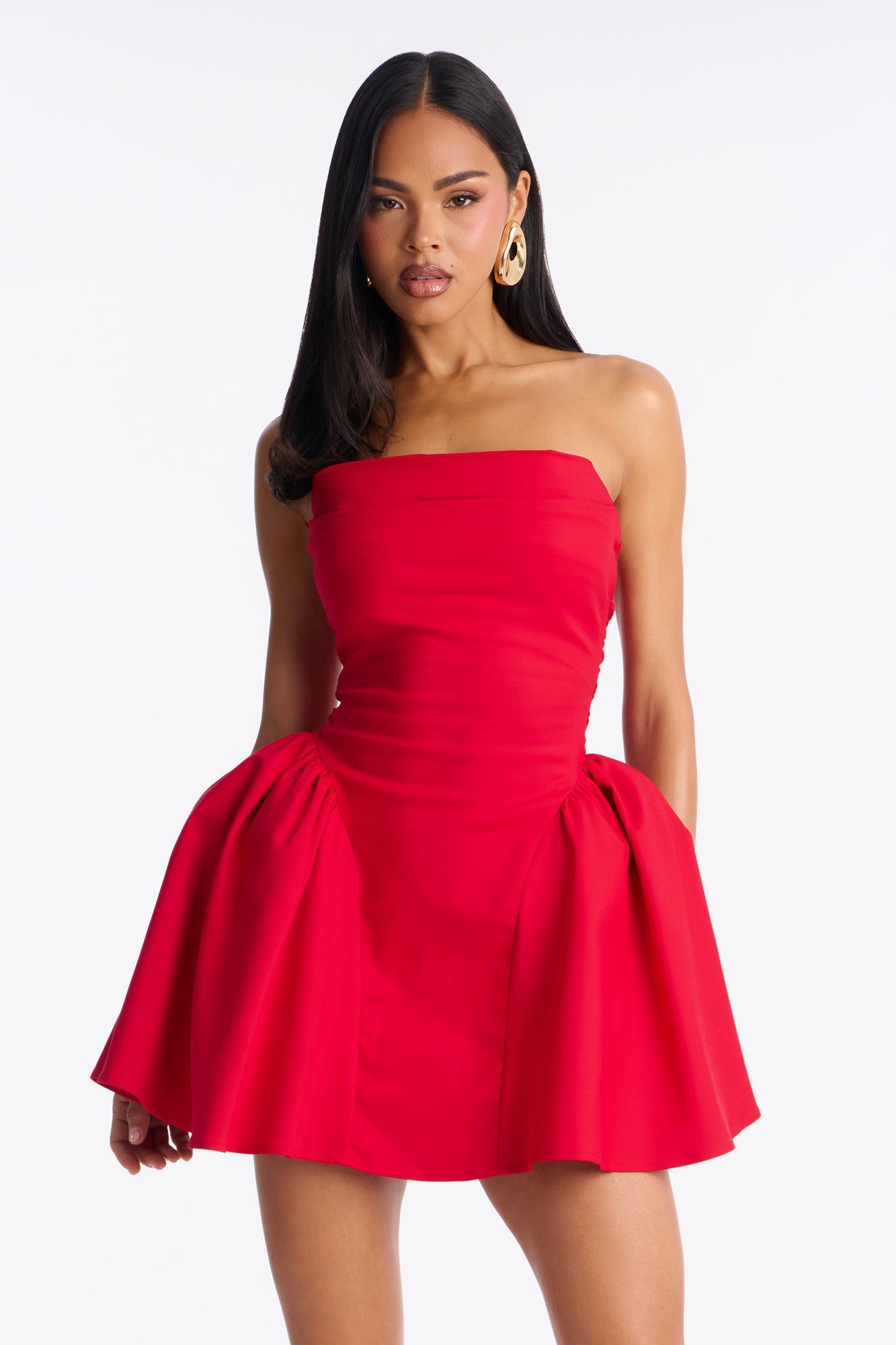 Honey Love Poplin Mini Dress - Red