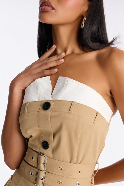 Tailored Grace Maxi Dress - Khaki