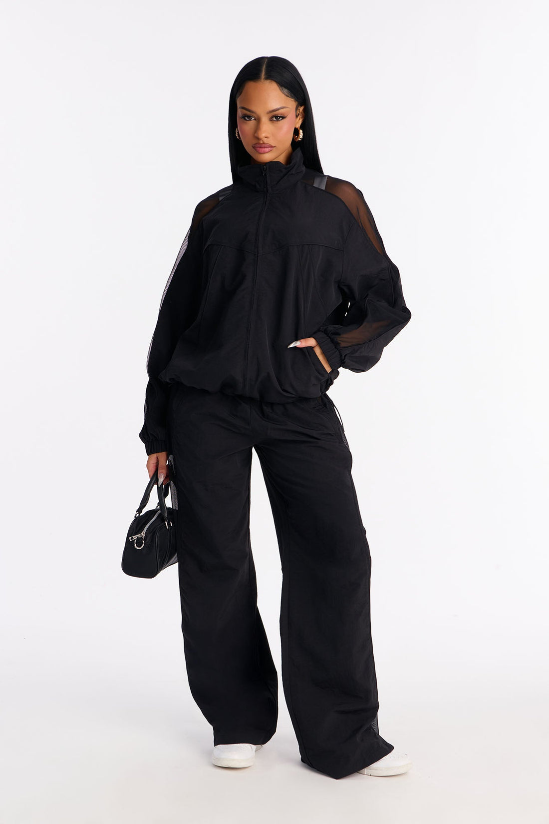 Airwave Motion Windbreaker Zip Up Jacket - Black