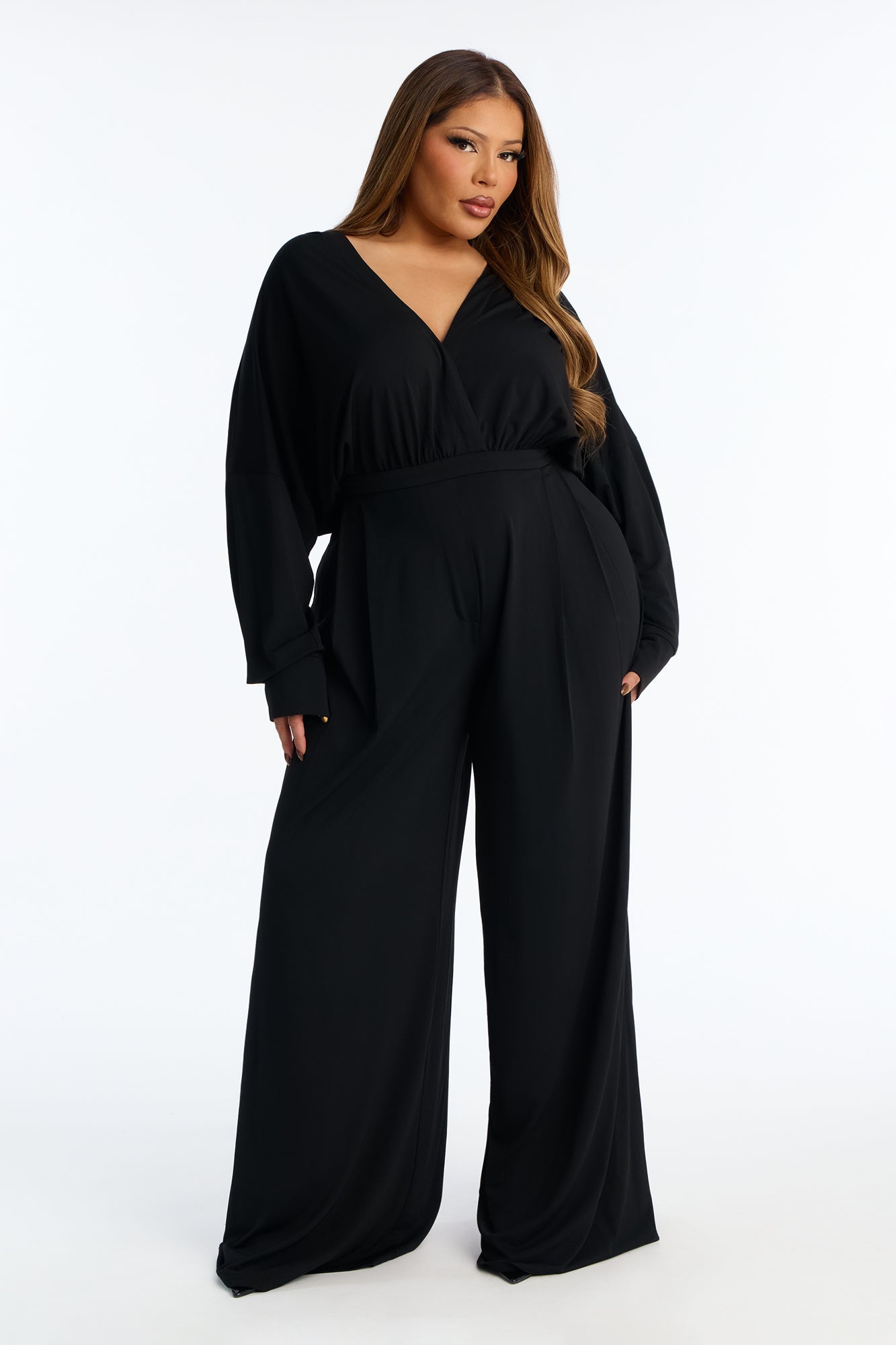 Chic Meets Cool Hooded Wide Leg Jumpsuit - Black