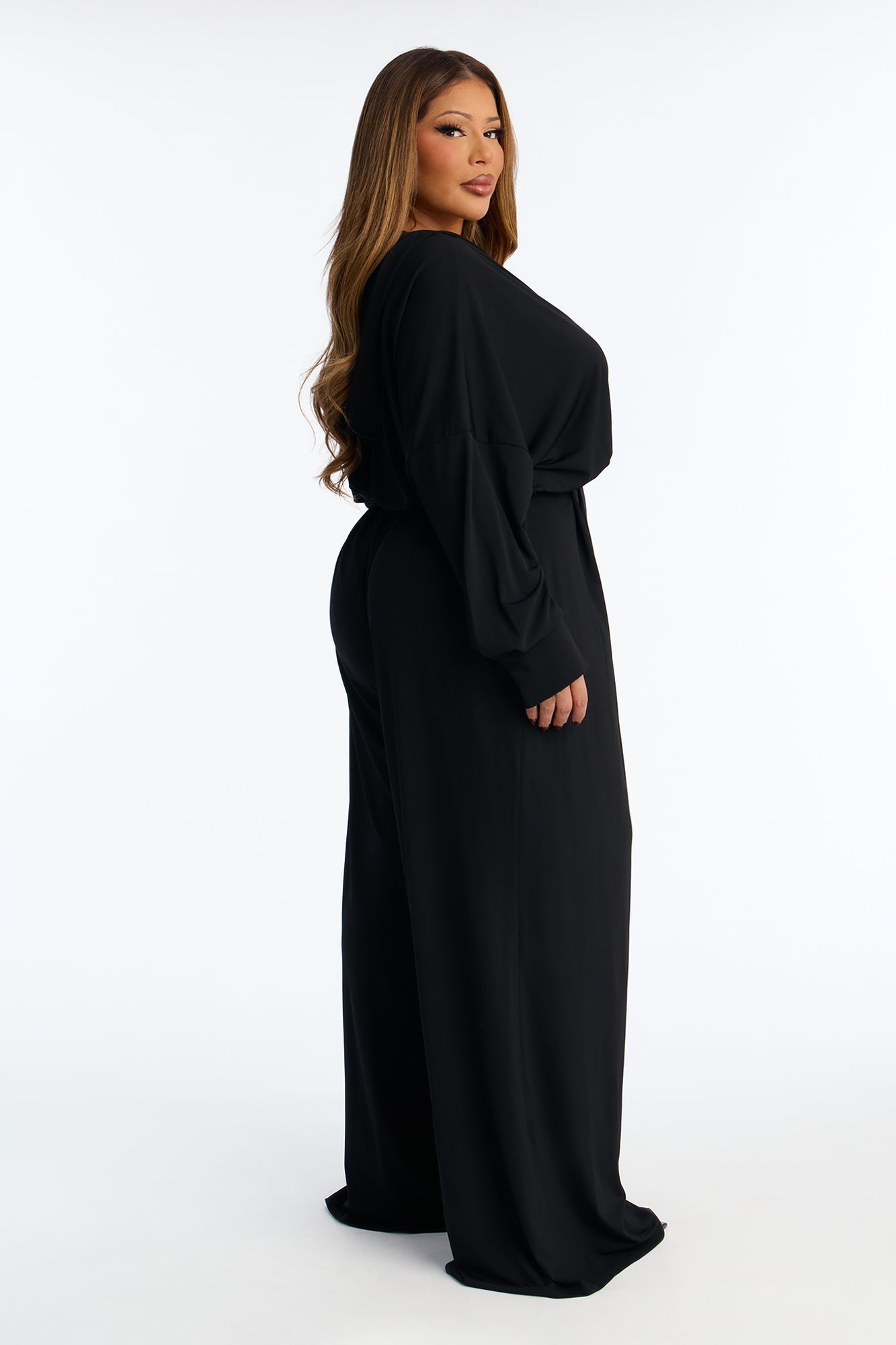 Chic Meets Cool Hooded Wide Leg Jumpsuit - Black