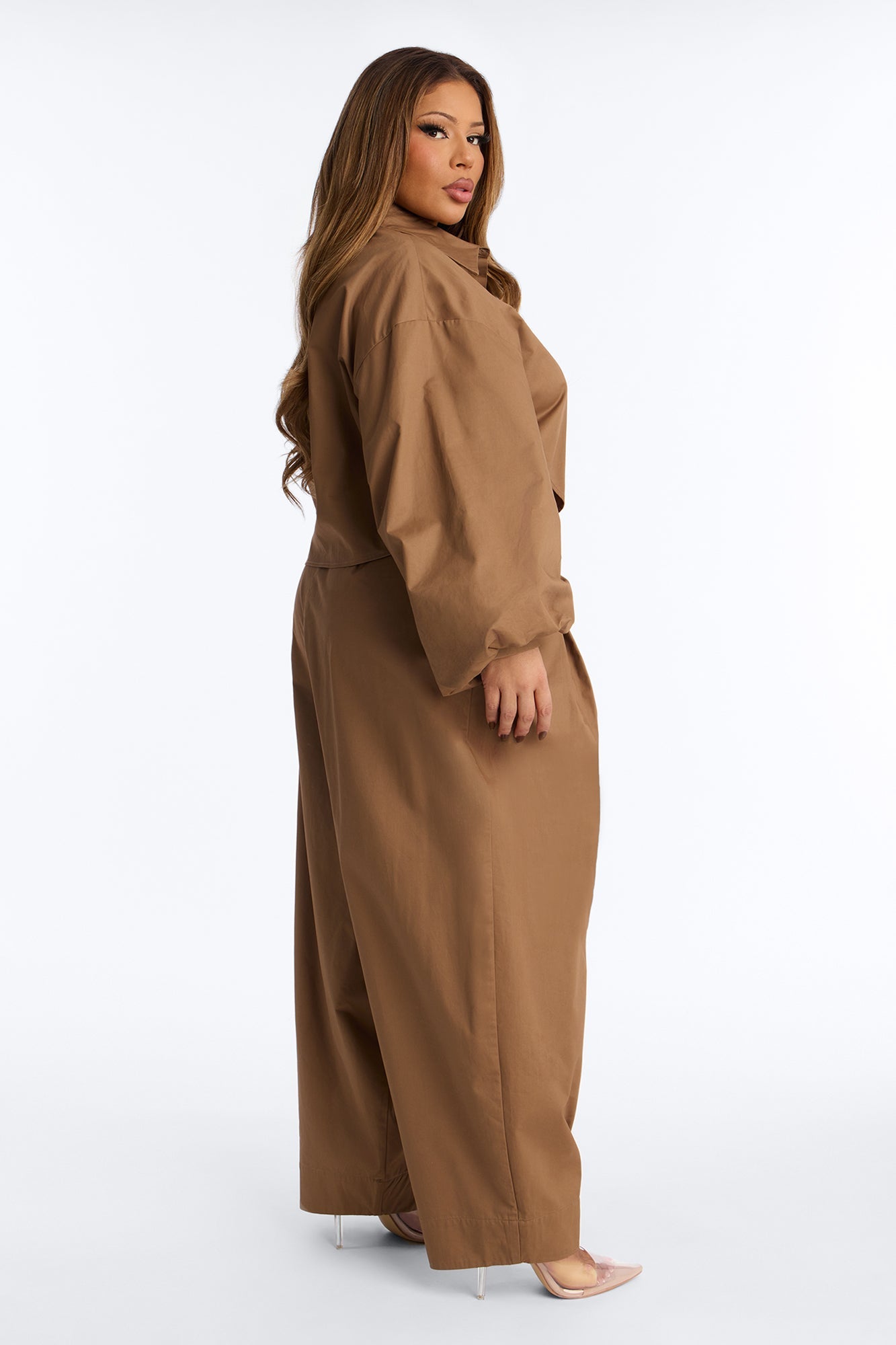 Statement Maker Balloon Pant Set - Chocolate