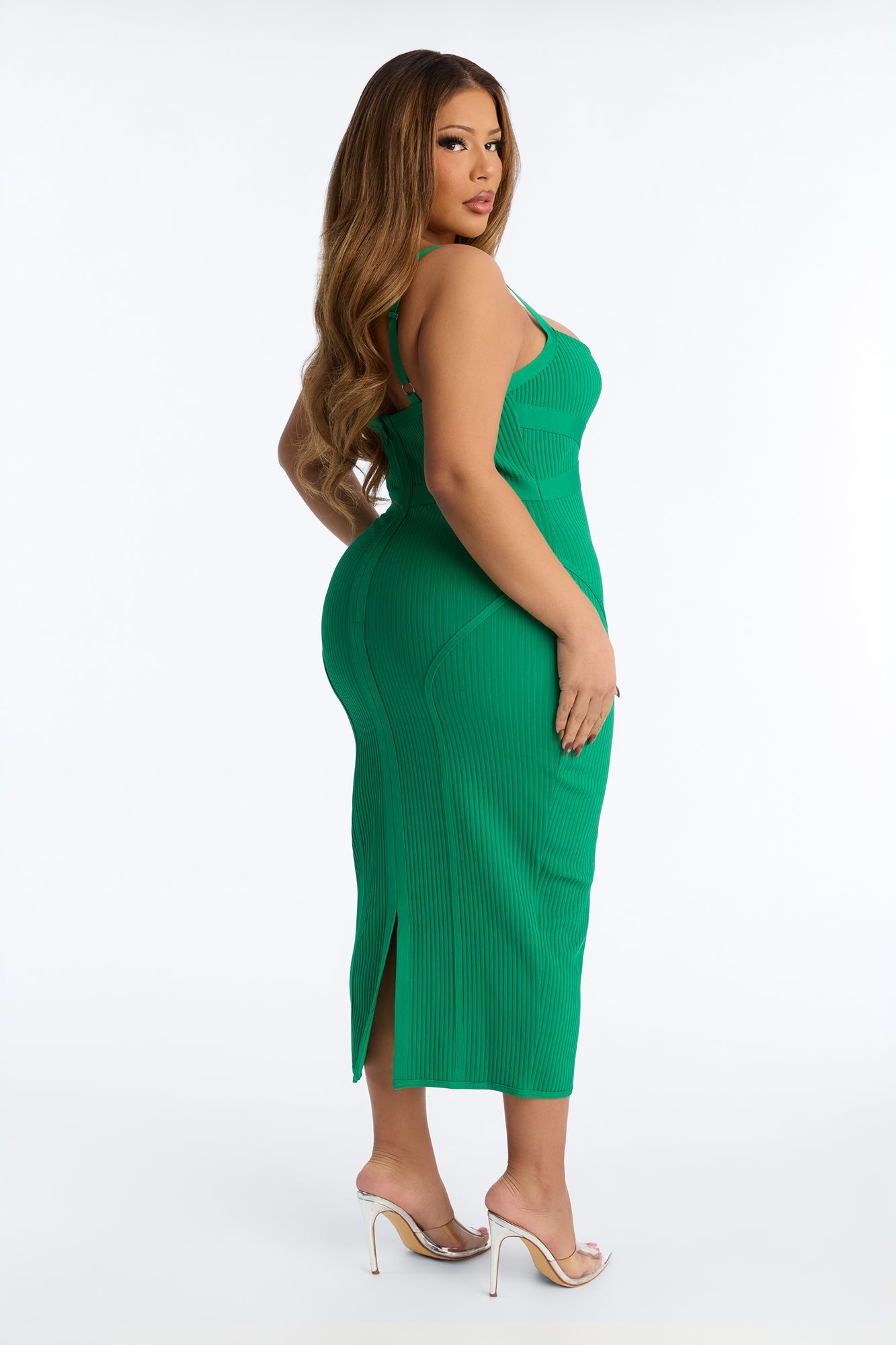 Misty Bandage Midi Dress - Kelly Green