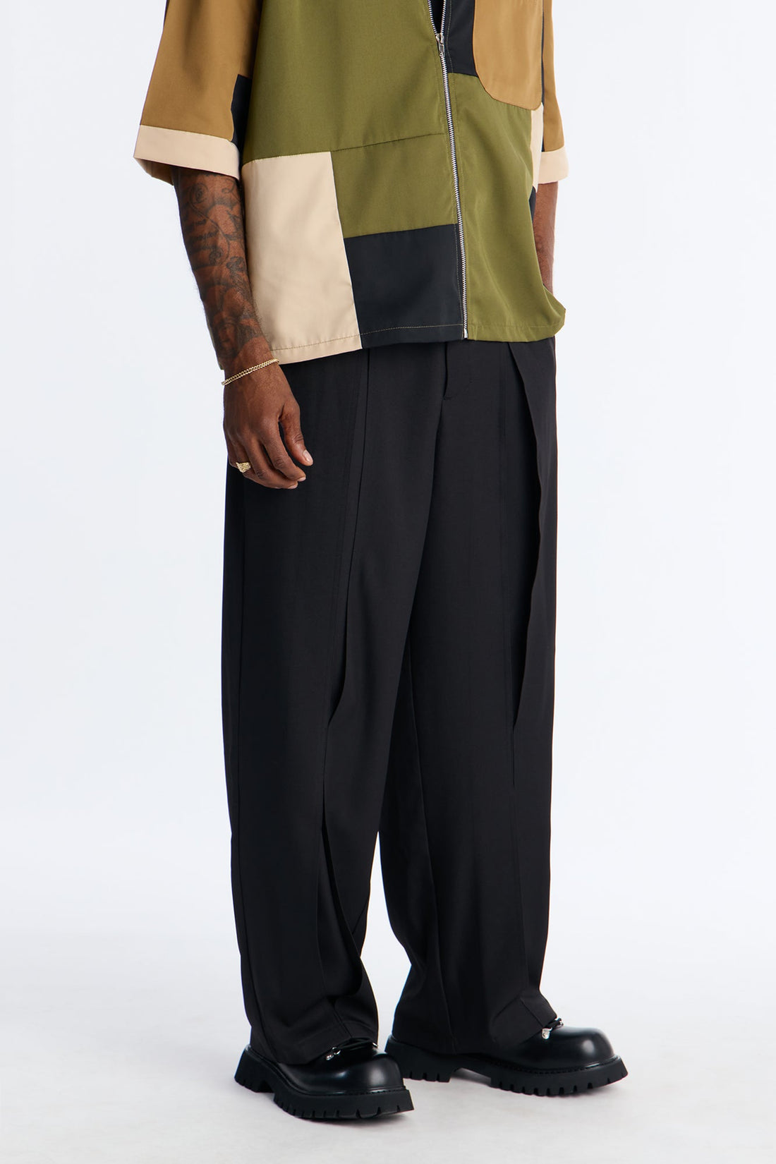 Baggy Pearson Wave Trouser - Black