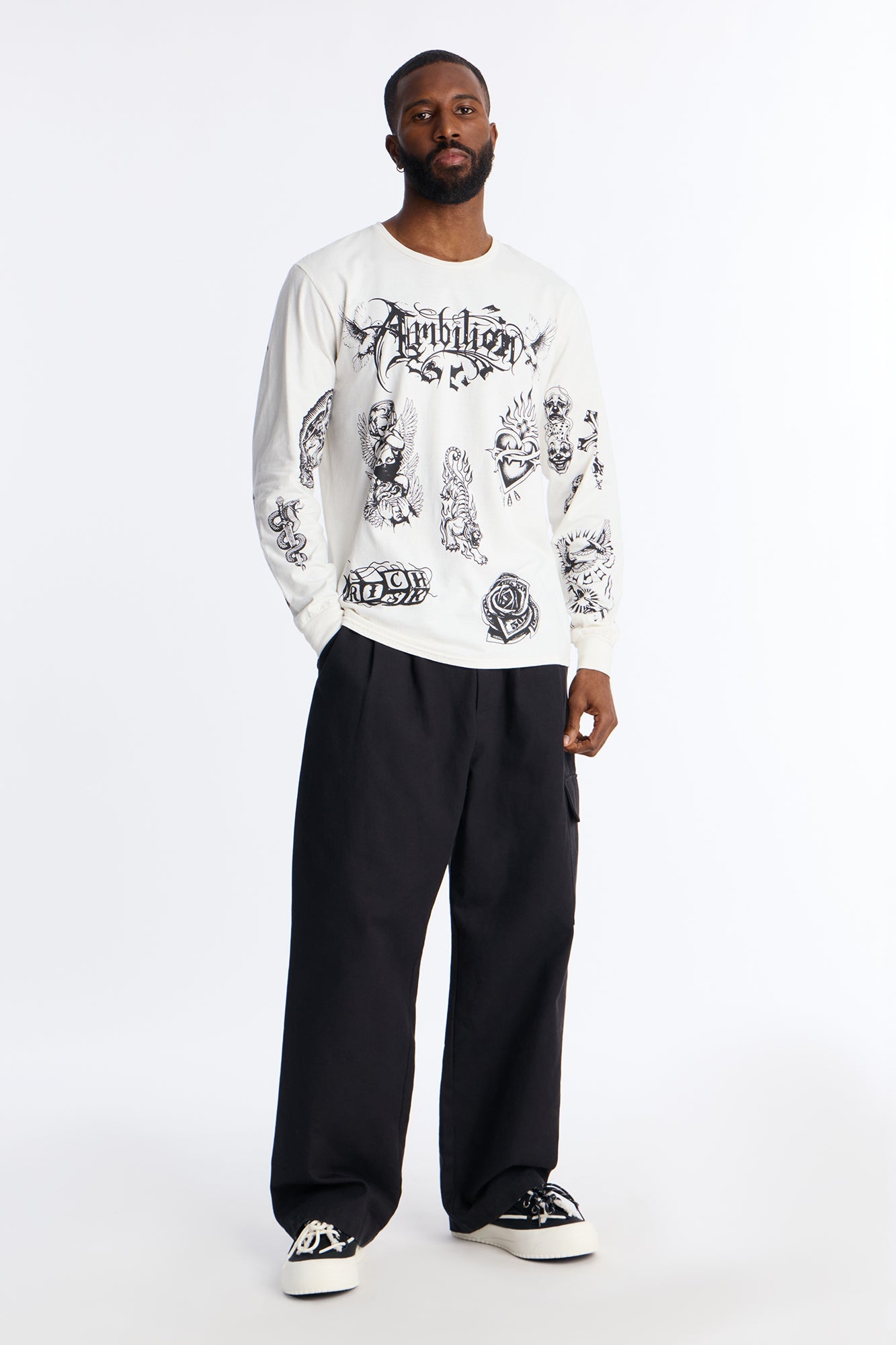 Ambition Oversized Long Sleeve Tee - Natural