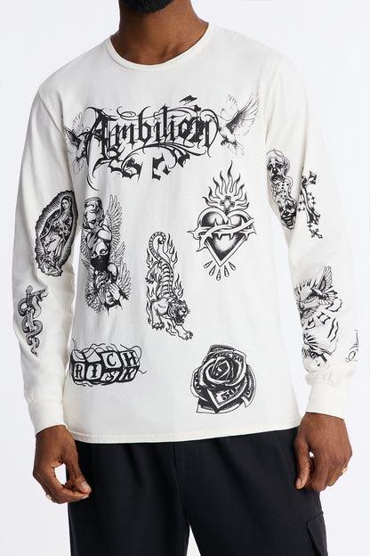 Ambition Oversized Long Sleeve Tee - Natural