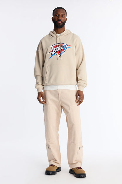 Thunders Old English Embroidery Hoodie - Sand