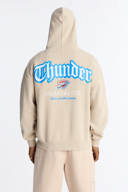 Thunders Old English Embroidery Hoodie - Sand